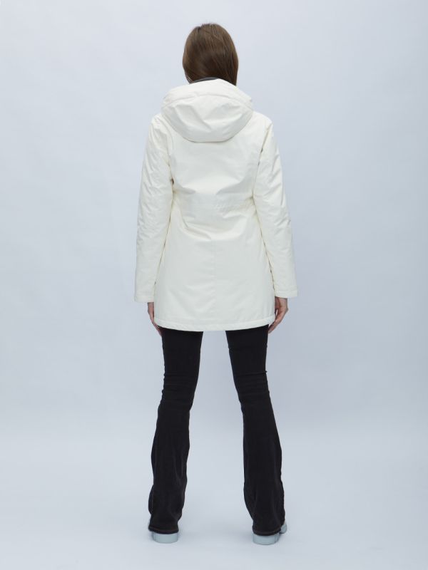 White hooded parka for women 551996Bl